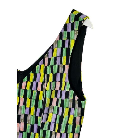 Calvin Klein Deep Front & Back V Neckline Fit & Flare Dress Multi-Color Size 12 - Picture 5 of 8